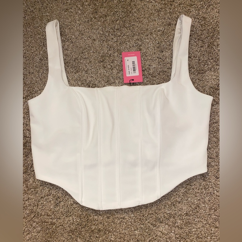 Edikted white corset crop top
